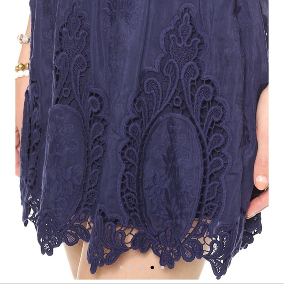 Dolce Vita Blue Silk/Lace Dress - Picture 5 of 10